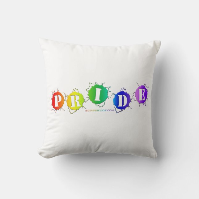 SlipperyJoe's regnbågsfärgade pride-skylt brister  Kudde (Framsida)