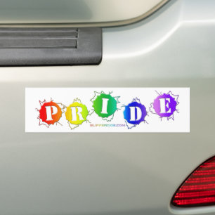 SlipperyJoe's regnbågsfärgade pride-skylt sprutar Bildekal
