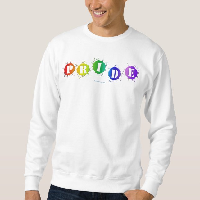 SlipperyJoes regnbågsfärgade pride-skylt sprutar u Lång Ärmad Tröja (Framsida)