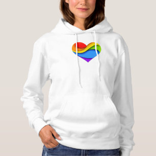SlipperyJoe's regnbågslager hjärta form röd oran T Shirt