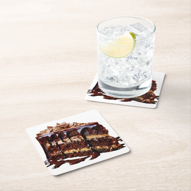 SlipperyJoes rena chokladkaka dekadence rik Underlägg Papper Kvadrat (Insitu)