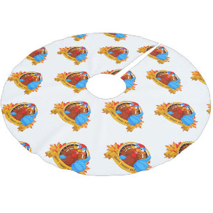 SlipperyJoes roliga serie-liknande Thanksgiving-de Julgransmatta Borstad Polyester