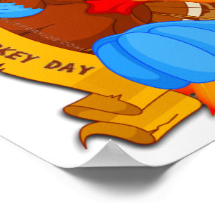 SlipperyJoe's roliga serieteckning Thanksgiving-de Poster