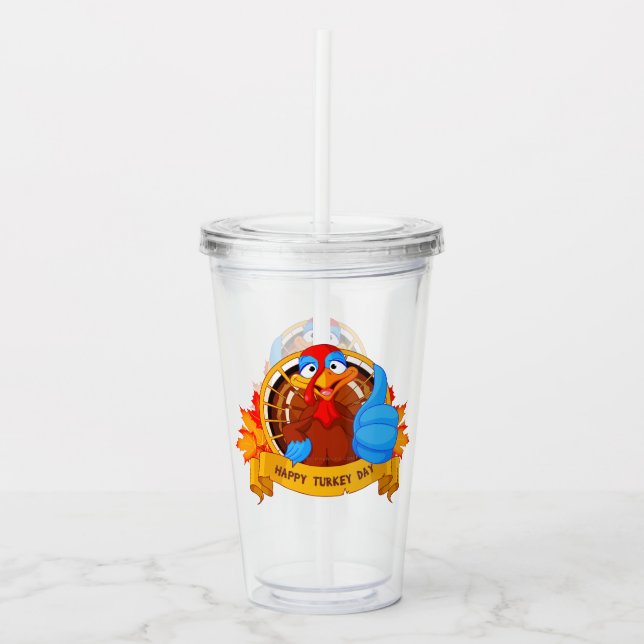 SlipperyJoe's roliga serieteckning Thanksgiving-de Take Away Mugg (Framsida)