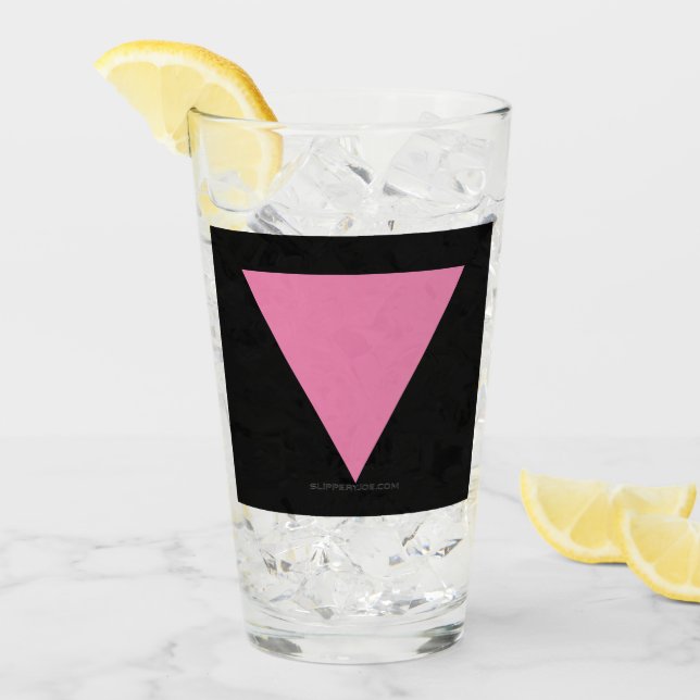 SlipperyJoe's rosa triangelflagga ljust rosa symbo Glaskopp (Framsida Ice)