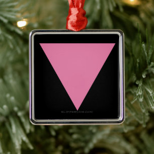 SlipperyJoe's rosa triangelflagga ljust rosa symbo Julgransprydnad Metall