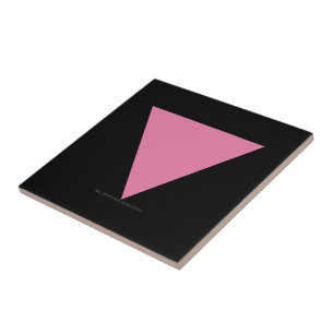 SlipperyJoe's rosa triangelflagga ljust rosa symbo Kakelplatta