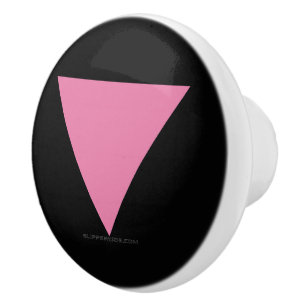 SlipperyJoe's rosa triangelflagga ljust rosa symbo Knopp