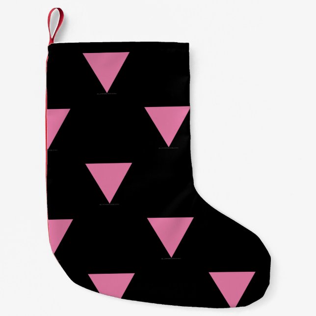 SlipperyJoe's rosa triangle flagga bright rosa Syb Liten Julstrumpa (Framsidan)