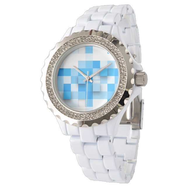SlipperyJoe's rutor konstverk mosaik modern tre- Armbandsur (Vinklad)