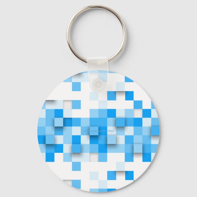 SlipperyJoe's rutor konstverk mosaik modern tre- Nyckelring (Framsida)