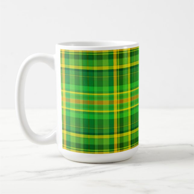 SlipperyJoes Saint Patricks Dag grön-gul randig Kaffemugg (Vänster)