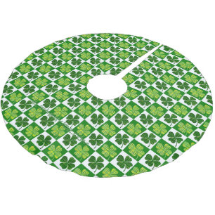 SlipperyJoes Saint Patricks Day fyrabladig klöver Julgransmatta Borstad Polyester