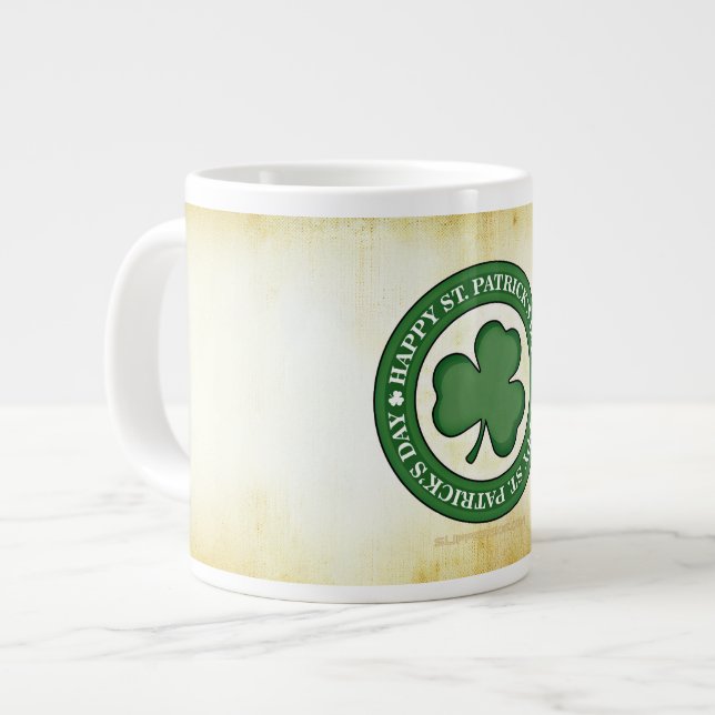 SlipperyJoe's Saint Patrick's Day glansiga treblad Jumbo Mugg (Framsida vänster)