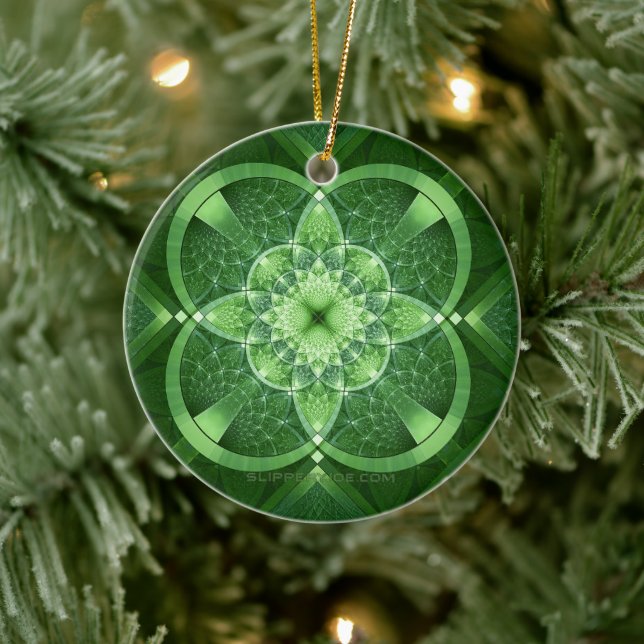 SlipperyJoe's Saint Patrick's Day glowing four lea Julgransprydnad Keramik (Träd)