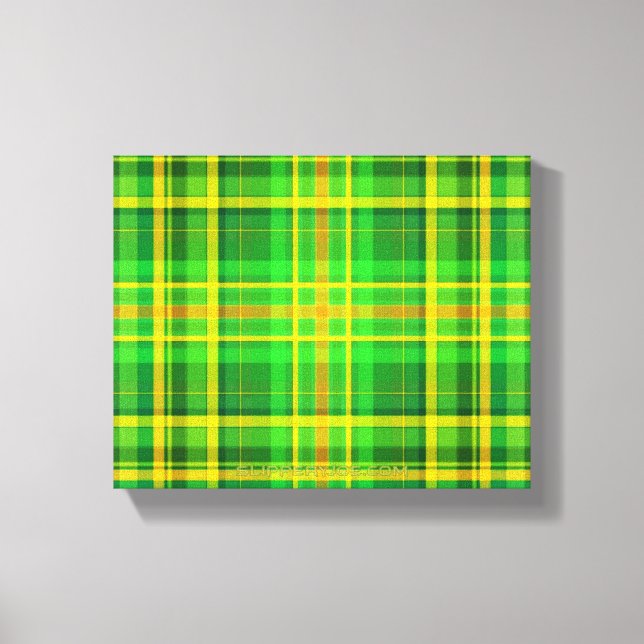 SlipperyJoe's Saint Patrick's Day grön-gul randig Canvastryck (Framsida)