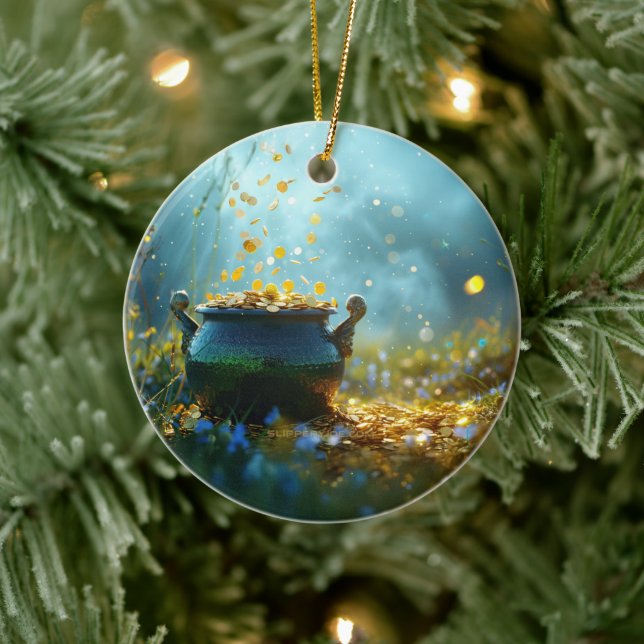 SlipperyJoe's Saint Patrick's Day large ornate pot Julgransprydnad Keramik (Träd)