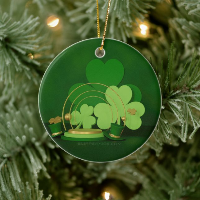 SlipperyJoe's Saint Patrick's Day-tema tomte Julgransprydnad Keramik (Träd)
