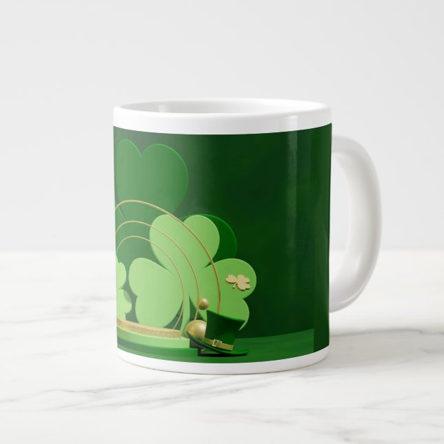SlipperyJoe's Saint Patrick's Day three-leaf clove Jumbo Mugg (Framsida höger)