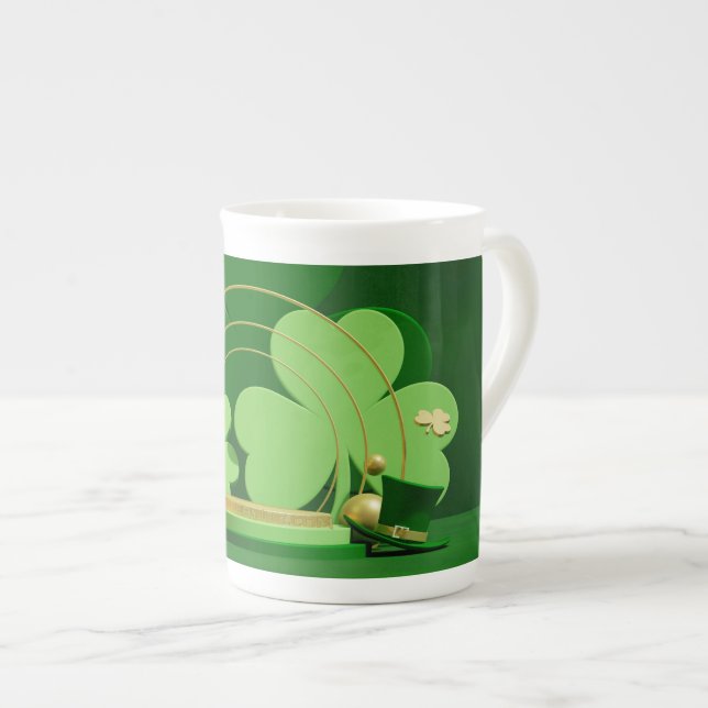SlipperyJoe's Saint patrick's day trelöv clove Benporslin Mugg (Framsida höger)