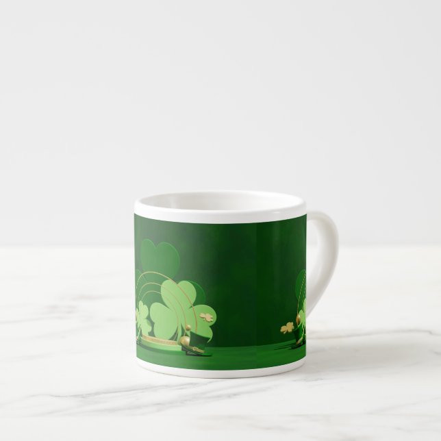 SlipperyJoe's Saint patrick's day trelöv clove Espressomugg (Framsida höger)