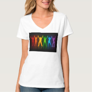 Slipperyjoe's sex stående siluetter med armarna up t shirt