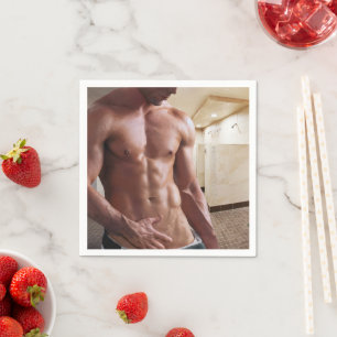 SlipperyJoe's shirtless muskulösa manliga torso se Pappersservett
