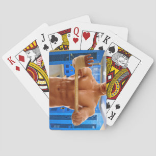 SlipperyJoes shirtlösa muskulösa manliga bröstkorg Casinokort