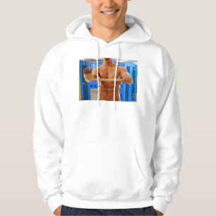 SlipperyJoes shirtlösa muskulösa manliga bröstkorg Hoodie