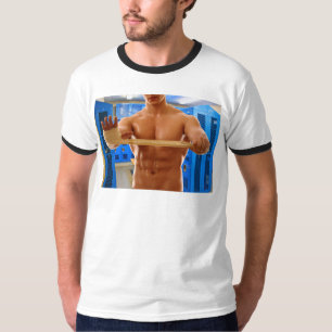 SlipperyJoes shirtlösa muskulösa manliga bröstkorg T Shirt