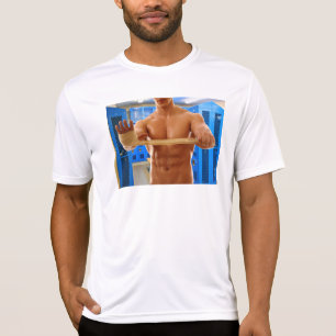 SlipperyJoes shirtlösa muskulösa manliga bröstkorg T Shirt