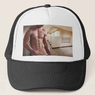 SlipperyJoes shirtlösa muskulösa manliga överkropp Keps