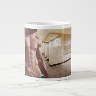 SlipperyJoes shirtlösa muskulösa manliga torso sex Jumbo Mugg