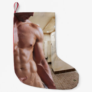 SlipperyJoes shirtlösa muskulösa manliga torso sex Liten Julstrumpa
