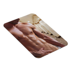 SlipperyJoes shirtlösa muskulösa manliga torso sex Magnet
