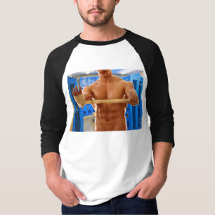SlipperyJoes shirtlösa muskulösa mans axel bröst s T Shirt