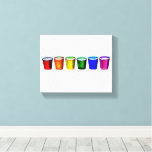 SlipperyJoe's shotglas sex koppar arrangerade hori Canvastryck