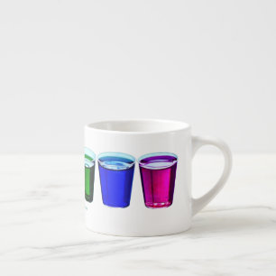 SlipperyJoe's shotglas sex koppar arrangerade hori Espressomugg