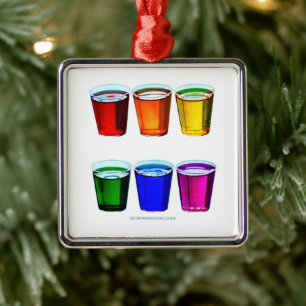 SlipperyJoe's shotglas sex koppar arrangerade hori Julgransprydnad Metall
