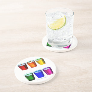 SlipperyJoe's shotglas sex koppar arrangerade hori Underlägg