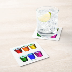 SlipperyJoe's shotglas sex koppar arrangerade hori Underlägg Papper Kvadrat