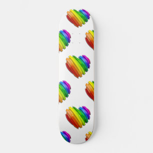 SlipperyJoes skulpturala tredimensionella hjärta b Mini Skateboard Bräda 18,5 Cm
