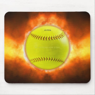 SlipperyJoes softball på eld flammande eldkula hal Musmatta