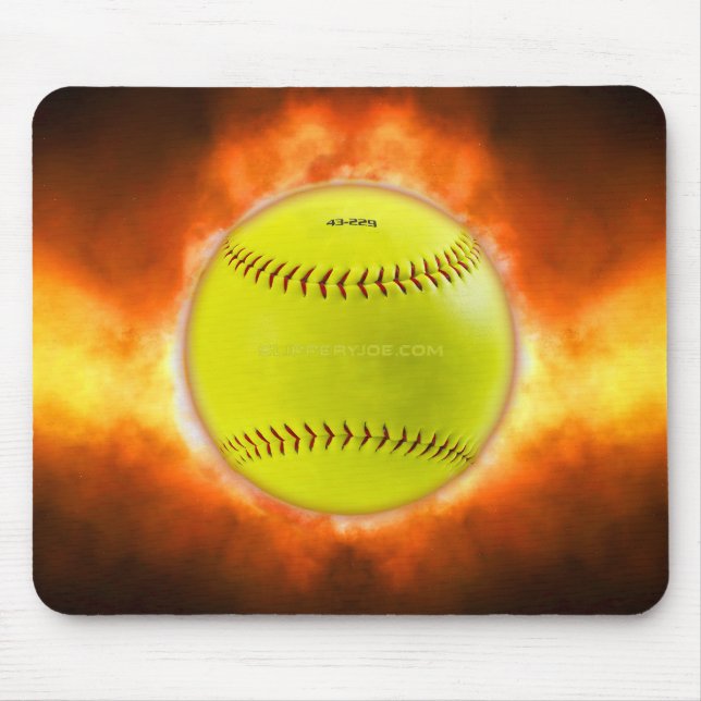 SlipperyJoes softball på eld flammande eldkula hal Musmatta (Framsidan)