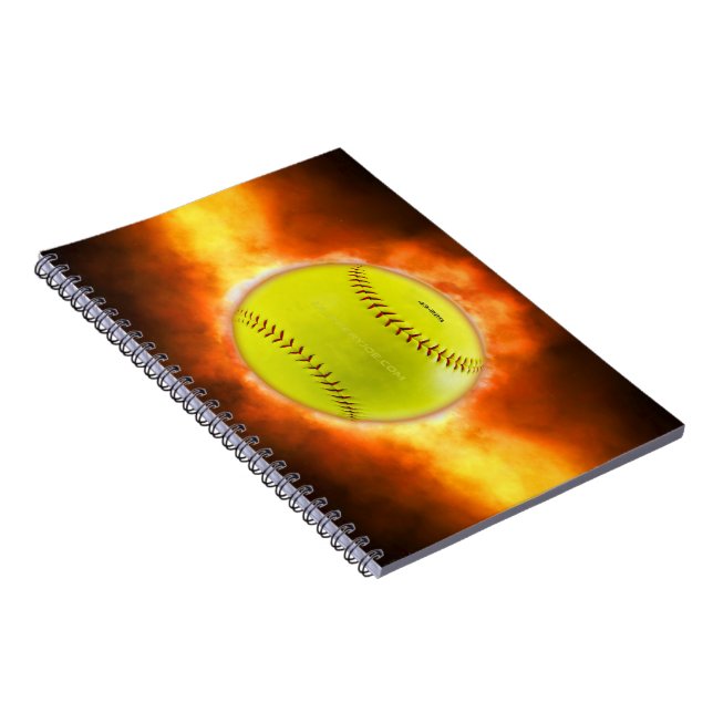 SlipperyJoe's softboll på eld flammande eldkula ha Anteckningsbok (Högra Sidan)