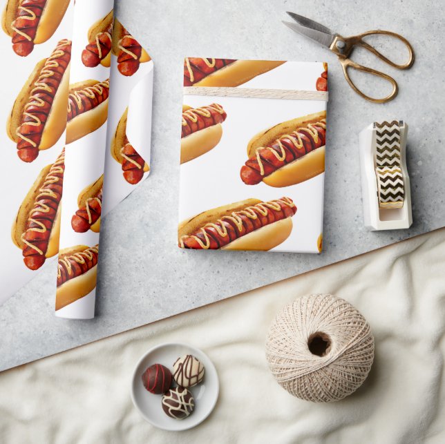 SlipperyJoe's sommar BBQ-vibe varmkorv i mjuk bunk Presentpapper (Hantverk)