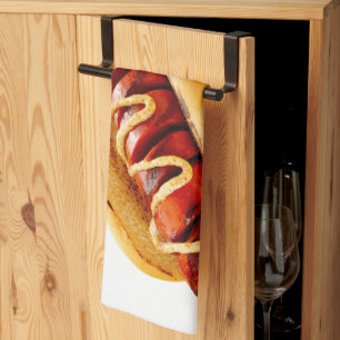 SlipperyJoe's sommar BBQ-vibe varmkorv inklämd mju Kökshandduk