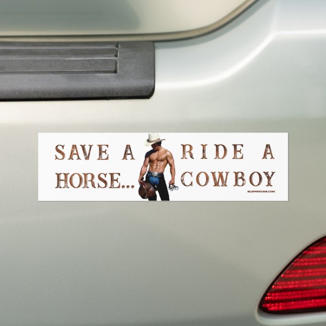SlipperyJoe's spara häst ride cowboyhatt mus Bildekal (På Bil)