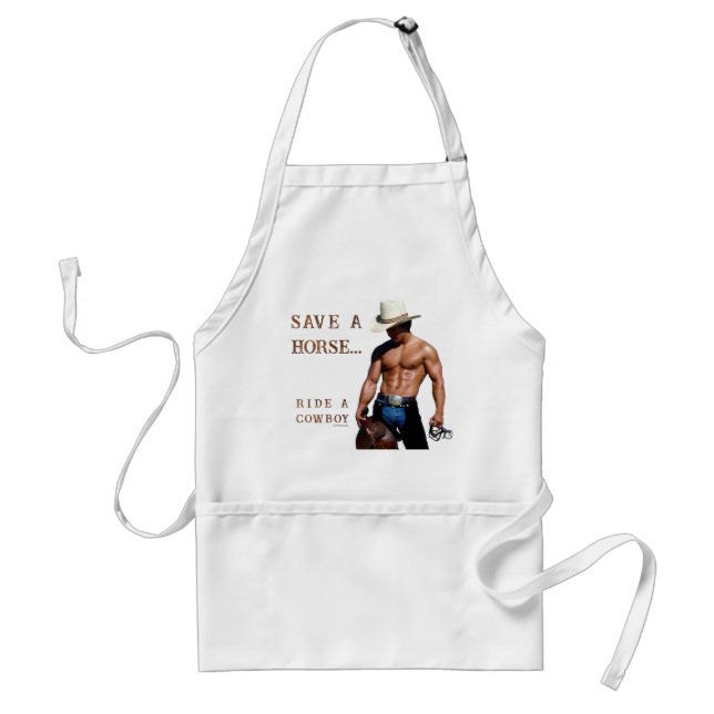 SlipperyJoe's spara häst ride cowboyhatt mus Förkläde (Framsidan)