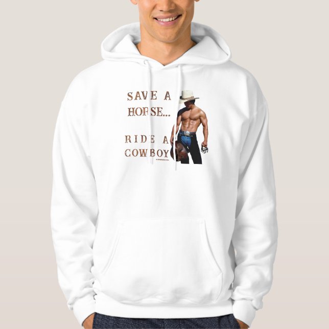 SlipperyJoe's spara häst ride cowboyhatt mus Hoodie (Framsida)